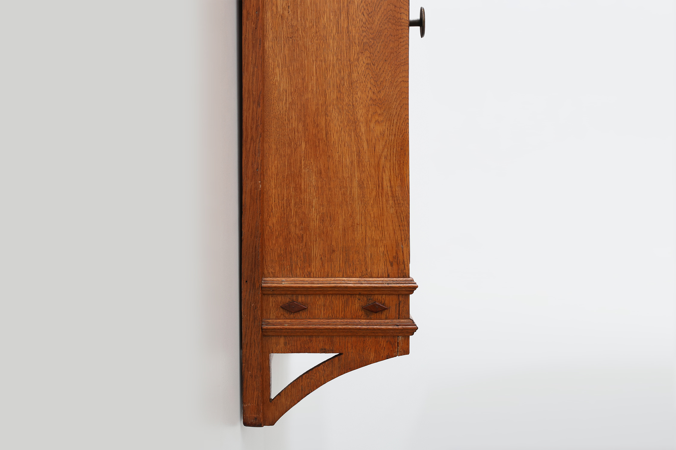 Art Deco oak wall cabinet with amber glazed door, Belgium ca. 1925thumbnail